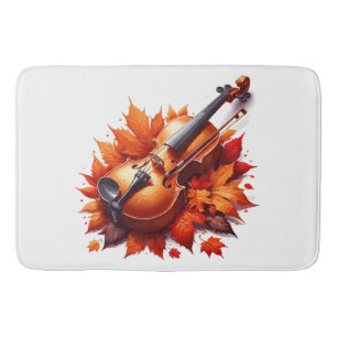 Tapis De Bain Violon dans le lit de feuilles