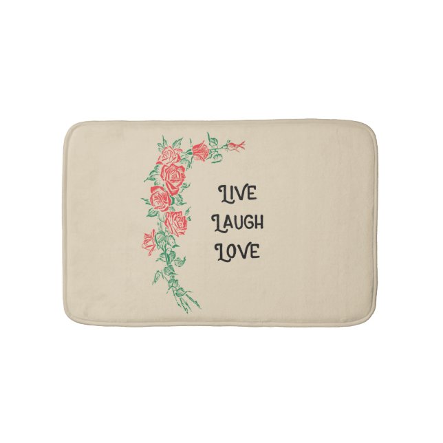 Tapis de bain vivant de motif de rose d'amour de (Devant)