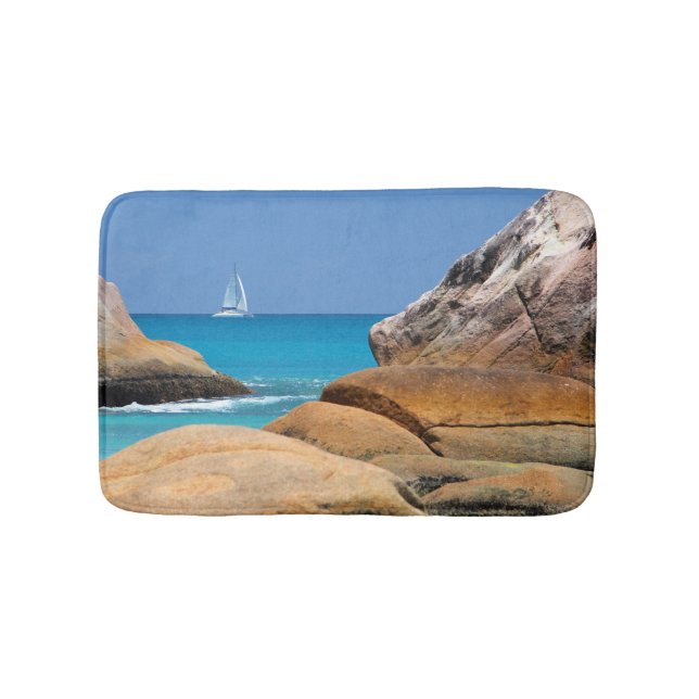 Tapis De Bain Voilier Passant Par La Plage (Devant)