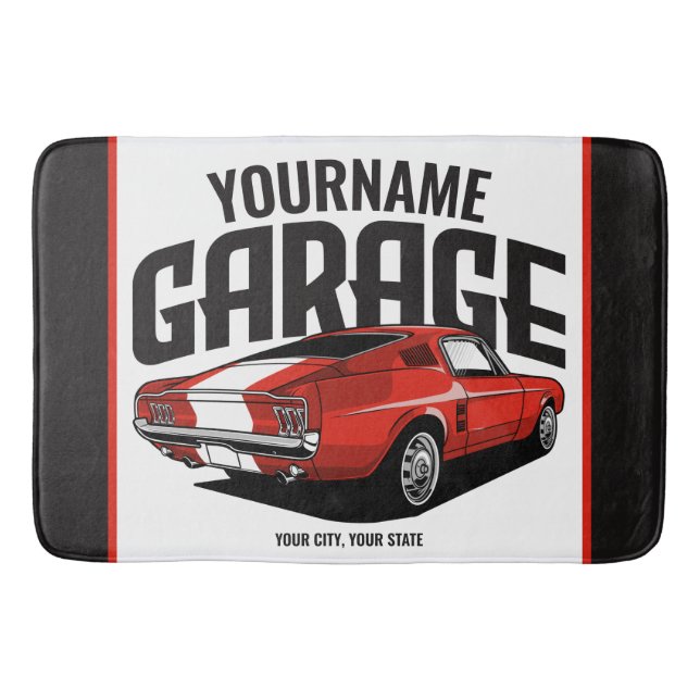 Tapis De Bain Voiture Muscle Personnalisée 1967 Garage Fastback  (Devant)