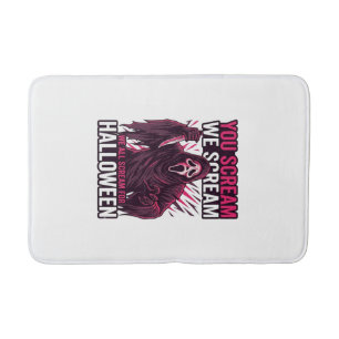 Tapis De Bain Vous criez Nous Halloween Ghostface Couteau Sangla