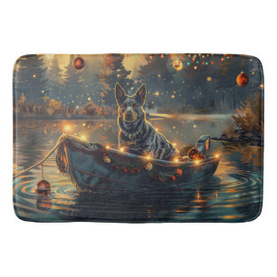 Tapis De Bain Voyage de Noël festif du Blue Heeler