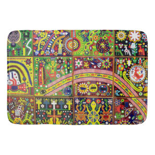 Tapis De Bain Voyage tribal maya mexicain de Boho d'art d'Oaxaca
