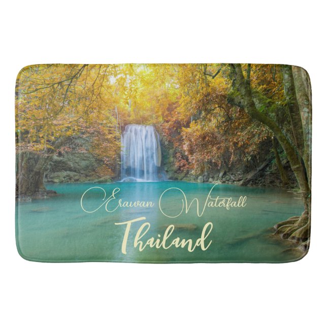 Tapis De Bain Vue d'automne de la cascade d'Erawan Thaïlande (Devant)