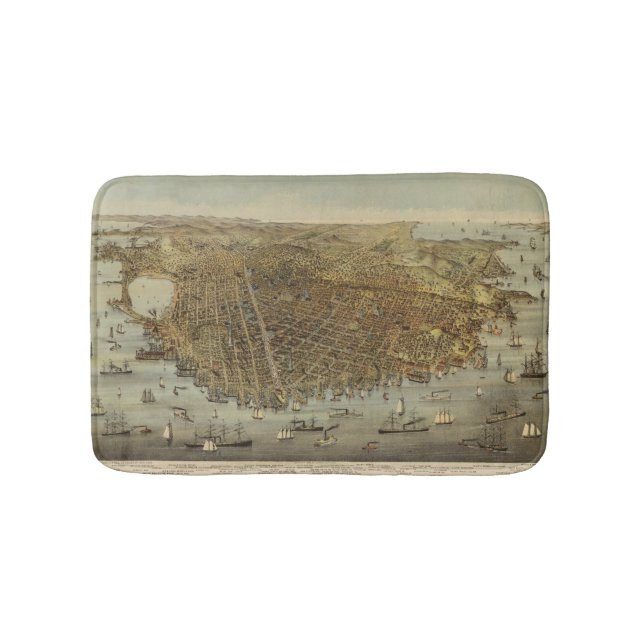 Tapis De Bain Vue d'oeil d'oiseaux de San Francisco (Devant)