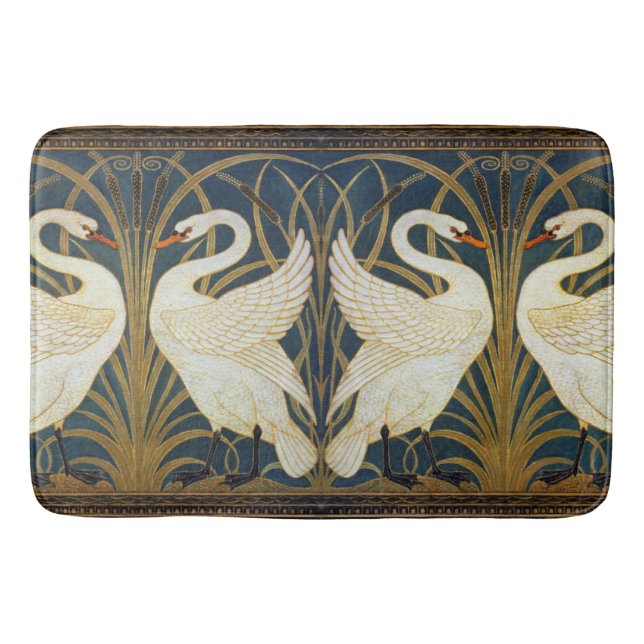 Tapis De Bain Walter Crane - Swan, Rush Et Iris Art Nouveau (Devant)