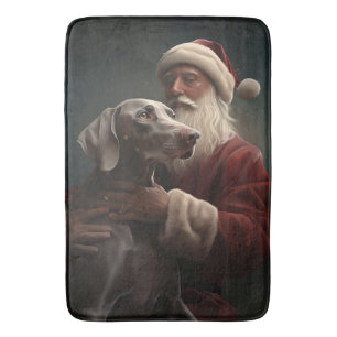 Tapis De Bain Weimaraner avec Noël Festif du Père Noël