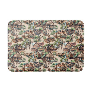 Tapis De Bain Western Ranch ou Country Farm Scènes