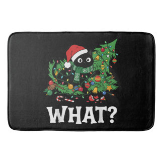 Tapis De Bain What Black Cat Funny Christmas Tree