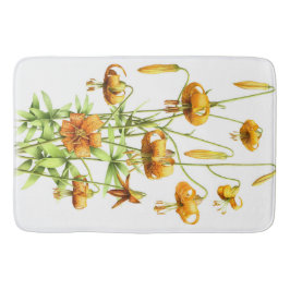 Tapis De Bain Wild Orange Tiger Lilies Botanical Art