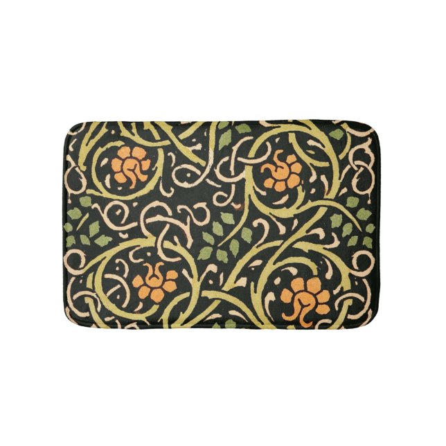 Tapis De Bain William Morris Black Floral Art (Devant)