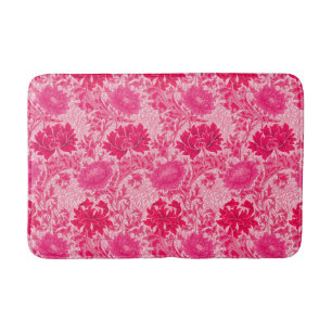 Tapis De Bain William Morris Chrysanthemums, Fuchsia Pink