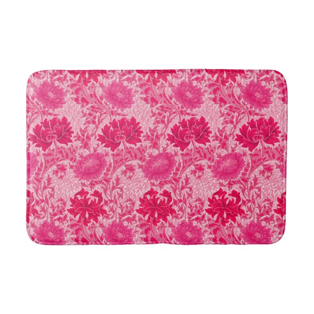 Tapis De Bain William Morris Chrysanthemums, Fuchsia Pink (Devant)