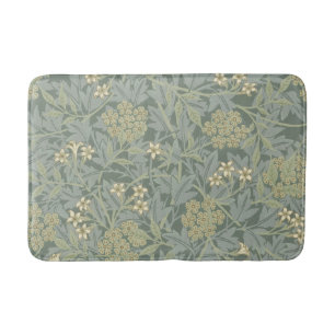 Tapis De Bain William Morris Jasmine Bleu Vert Art Botanique