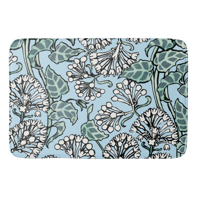 Tapis De Bain William Morris Jasmine et Motif Feuille (Devant)