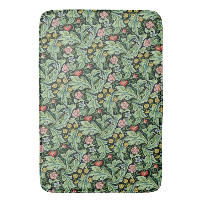 Tapis De Bain William Morris Motif Floral Pink Green Carnation (devant Vertical)