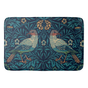 Tapis De Bain William Morris Vintage Blue Birds Motif 