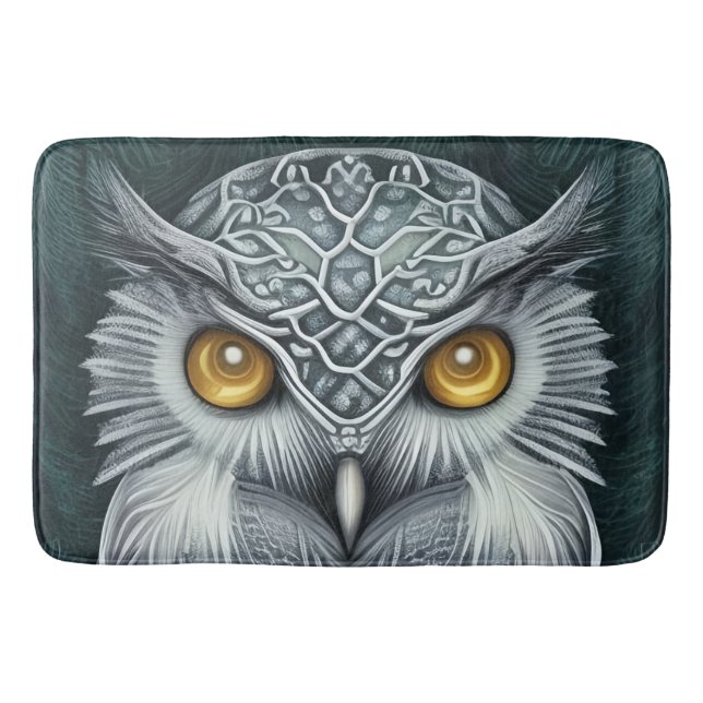 Tapis De Bain Winter Wonder Chouette des neiges Beauté (Devant)