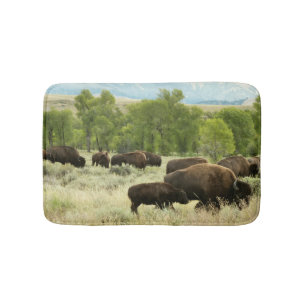 Tapis De Bain Wyoming Bison Nature Animal Photographie