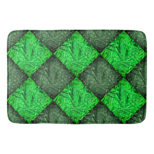 Tapis De Bain Xadrez verde falsa grama ou folhas de coqueiro.