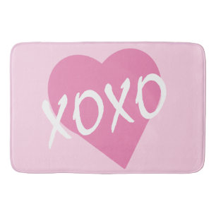 Tapis De Bain XOXO Coeur rose Embrasse Baisers Rose