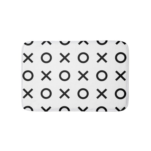 Tapis De Bain Xs et Os blancs et noirs (Devant)