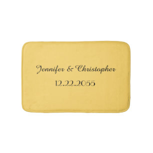 Tapis De Bain Yellow and Black Personalized Names Plush 
