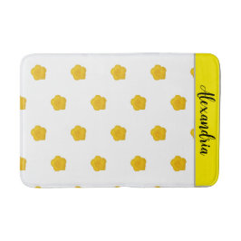 Tapis De Bain Yellow Wildflower customizable Photo Bath Mat