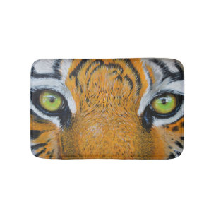 Tapis De Bain Yeux de tigre sauvage personnalisés