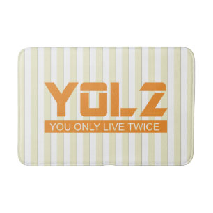 Tapis De Bain YOL2 vous vivez seulement deux fois orange de