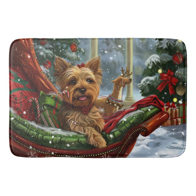 Tapis De Bain Yorkshire Terrier Chien Fête de Noël (Devant)