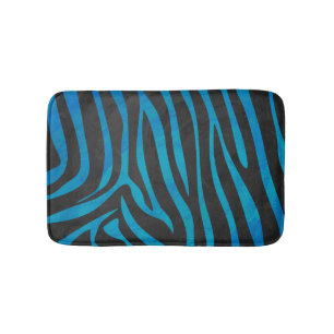 Tapis De Bain Zebra Black et Blue Print