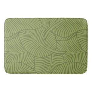 Tapis De Bain Zebra Palm Hawaiian Tropical Olive green