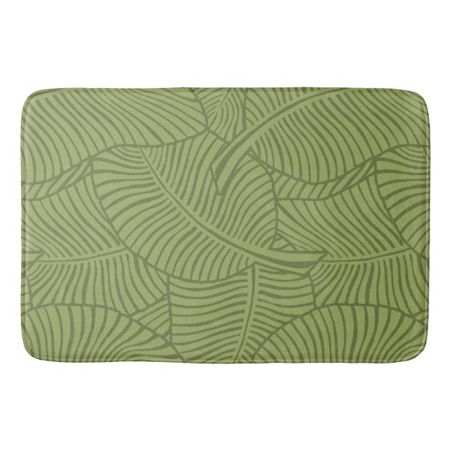 Tapis De Bain Zebra Palm Hawaiian Tropical Olive green (Devant)