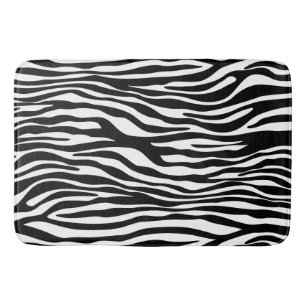 Tapis De Bain Zebra Print, Zebra Stripes, Noir Et Blanc