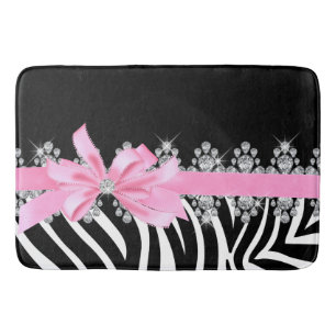 Tapis De Bain Zèbre de Delilah de diamant (rose)