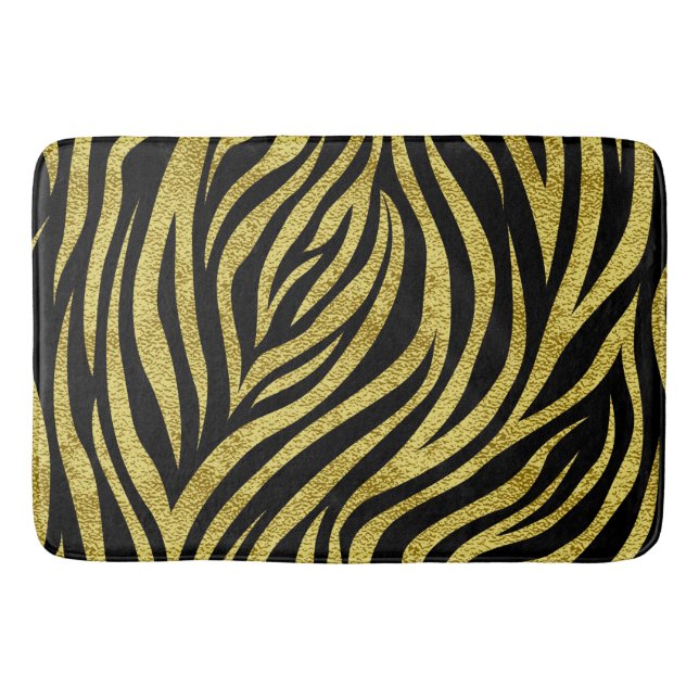 Tapis De Bain Zèbre noir et or (Devant)