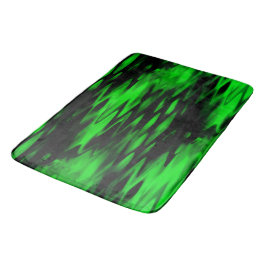 Tapis De Bain Zigzag abstrait formé en noir et vert