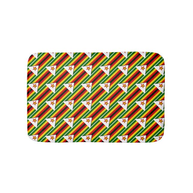 Tapis De Bain ZIMBABWE DRAPEAU Patriotique Zimbabwéen moderne (Devant)