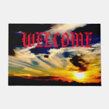 Tapis de bienvenue au coucher du soleil