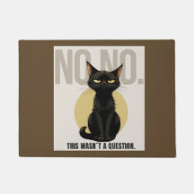 Tapis de bienvenue chat noir drôle – Chat NON NON