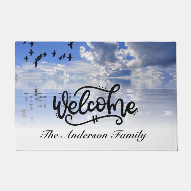 Tapis de bienvenue de famille personnalisé (Devant)