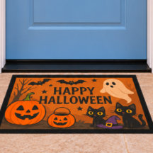 TAPIS DE BIENVENUE D'HALLOWEEN MIGNON ET ÉPOUVANTA