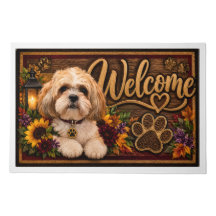 Tapis de Bienvenue pour Chien d'Automne Cozy | Pat