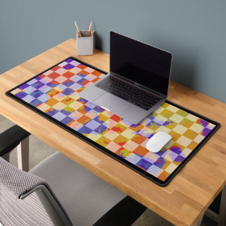 tapis de bureau à motif damier