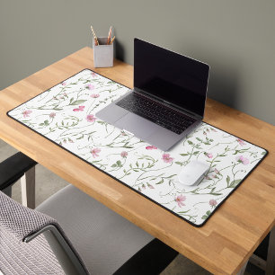Tapis de bureau à motif de fleurs sauvages aquarel
