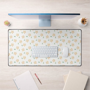 Tapis de bureau à motif mignon de fleurs jaunes