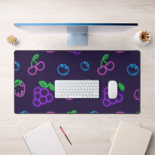 Tapis de bureau à motif néon de baies