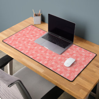 Tapis de bureau à pétale rose floral