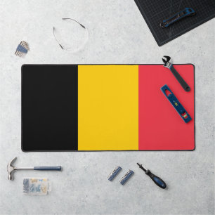 Tapis de bureau avec drapeau de la Belgique